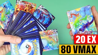 80 VMAX Pokemon Cards Opening  20 EX  Fake Cards from Aliexpress [upl. by Isej416]