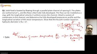 NPTEL Convective Heat Transfer noc24 me112  Tutorial 5th week  25082024 [upl. by Aniv607]