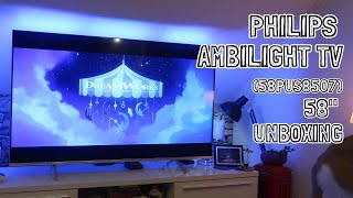 PHILIPS THE ONE  58PUS8507  PHILIPS SVERIGE  AMBILIGHT 4K UHDLED UNBOXING  INFLUENSTER VOXBOX [upl. by Azne152]