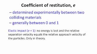 Dynamics Lecture 21 Impact Coefficient of restitution [upl. by Nyletac]