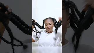 How to DOUBLE BRAIDED PONYTAIL w Brazilian wool  Beginner friendly braids brazilianwool wool [upl. by Musihc]