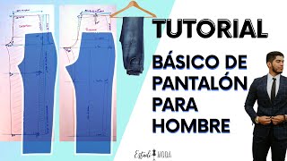 ¿Cómo hacer el trazo o básico de PANTALÓN PARA HOMBRE❓ 👉Patrón➕tabla de medidas ✅ [upl. by Garek]