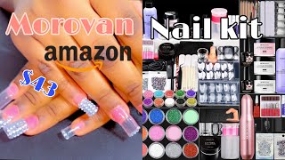 Acrylic Nail full Set  StepbyStep  ft Morovan Nail kit Beginner Friendly [upl. by Marielle]