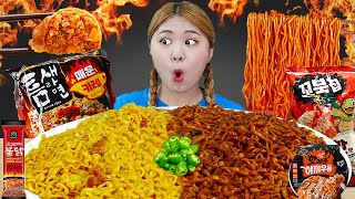 MUKBANG Spicy🔥 Fire Noodles and Japanese Yaki soba by HIU 하이유 [upl. by Narag]