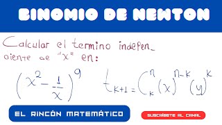 BINOMIO DE NEWTON  Ejemplo 1 [upl. by Irot]