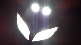 Led Light Mod on Bike Flood head light  Yamaha R15 [upl. by Trella]