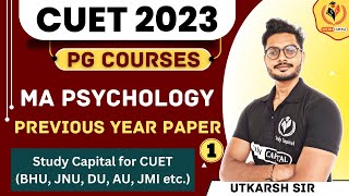 CUET MA Psychology Previous Year Paper with Full Solution Part1।। CUET PG MA Psychology Preparation [upl. by Yot]