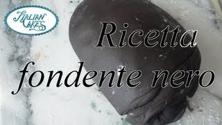 Ricetta pasta di zucchero nera black fondant recipe by ItalianCakes [upl. by Nilyac]