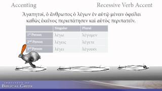 Accenting Biblical and Ancient Greek Part 3  Verbs AKA the big recession [upl. by Hooker240]