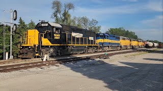 RARE AA Road Train w 5 Locomotives at Samaria MI May 13 2024 [upl. by Ojybbob]