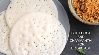 Soft Dosa and Kerala Coconut Chammanthi For Breakfast [upl. by Emor]