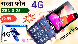 Brst 4G Phone Zen X25 4G keypad phone unboxsing  auto call recording 4G feature phone  New mobile [upl. by Eneleahcim]