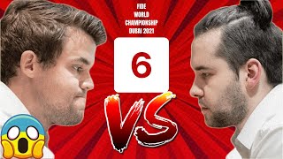 Carlsen vs Nepomniachtchi  Campeonato Mundial de Ajedrez 2021  Partida 6 [upl. by Cirdnek]