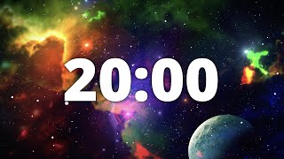 20 Minute Countdown Timer with Alarm and Deep Space Ambient Music  🌠Deep Space Galaxy 🌠 [upl. by Craddock603]