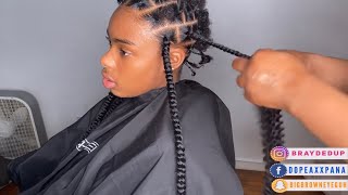 Spring Twist Crochet Braids Rubberband Method on a Twa Ft Bretheegemini [upl. by Ellivnarg]