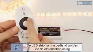 Witte ledstrip aansluiten MiLight controller [upl. by Jourdain]