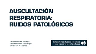 Auscultación respiratoria ruidos patológicos [upl. by Claudetta259]