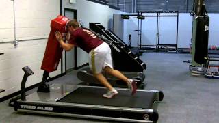 6 sec Tred Sled 200 lbs Football Power Josh Rogers [upl. by Avert]