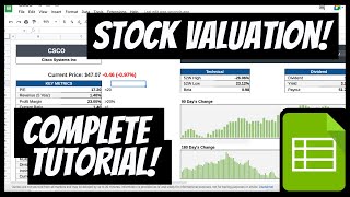 Stock Valuation on Google Sheets  How to Value a Stock [upl. by Lehcear]