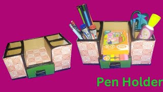 Making Desk Organizer with Waste Paper DIY Desktop Handmade  Pen holder  paper craft [upl. by Gwenora]