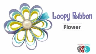 How to Make a Loopy Ribbon Flower  TheRibbonRetreatcom [upl. by Eninej278]