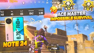 Impossible Survival In Ace Master Lobby 🥵  Vgo Tel Note 24 Helio G99 Smooth60FPS Pubg test [upl. by Ynamreg]