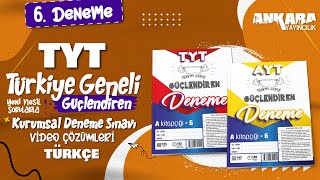 TYT Güçlendiren 6 Kurumsal Deneme Türkçe Video Çözümleri [upl. by Moynahan68]