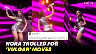 Viral Video Nora Fatehi Trolled for Vulgar Dance on Family Show [upl. by Villada499]