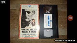 Opening amp Closing to Absence of Malice 1982 VHS True HQ [upl. by Buskus803]