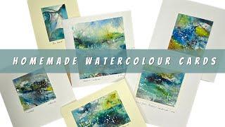 How To Make Homemade Abstract Watercolour Cards Tutorial [upl. by Fachan]