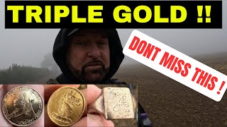 TRIPLE GOLD DONT MISSmetal detecting ukmetaldetecting treasure xpdeusii [upl. by Aelram]