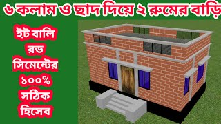 ২ রুম করতে কত খরচে হয় ও হিসেব।2 room house design in village 2 bhk house plan Building Tips Bangla [upl. by Agiaf]