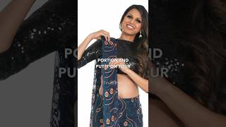 Dramatic Pallu Drape  Saree Pallu Draping Styles  How to Wear Net Saree  Tia Bhuva  shorts [upl. by Urina871]