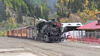 DurangoSilverton Train Arriving at Silverton CO WHEEL SLIP [upl. by Sephira]