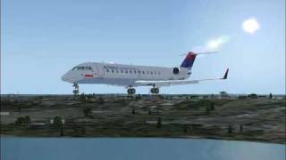 FSX Delta Connection CRJ200 Landing [upl. by Jule]