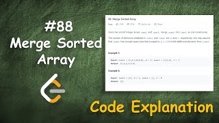 Merge Sorted Array  Live Coding with Explanation  Leetcode  88 [upl. by Flemming927]