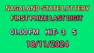 First Prize Last Digit 181124 Nagaland State Lottery Target Number Lottery Sambad Target Number [upl. by Jania]