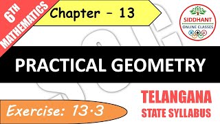 EXERCISE 133  TSCLASS 6THMATHSCHAPTER 13PRACTICAL GEOMETRY [upl. by Trix]