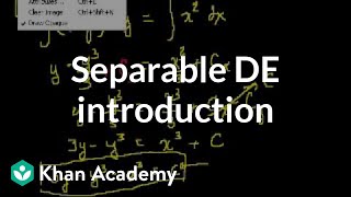 Separable Differential Equation introduction amp example [upl. by Nivrag]