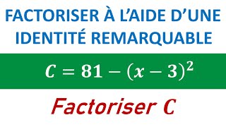 Factoriser à laide dune identité remarquable ► 3ème année collège 3APIC [upl. by Ru]