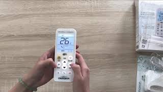 How to use Chunghop K380EW WiFi Backlight Remote Control for Air Conditioner [upl. by Trembly]