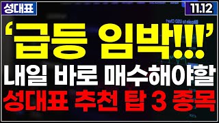 급등임박 내일 당장 매수해야할 TOP3 급등주 주식추천 추천주 주가전망 성대표 테마주 상한가 [upl. by Ahseinar]