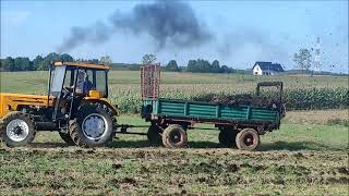 Wybieranie ziemniaków kopaczką 2 rzędową oraz rozrzucanie obornika ursus c360 4x4 turbo [upl. by Nawuj277]