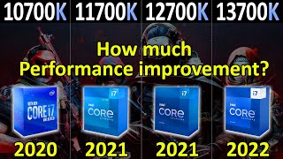 intel i710700K vs 11700K vs 12700K vs 13700K  How much performance improvement [upl. by Cariotta]