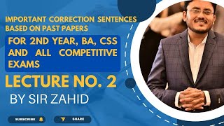 2nd Year English Correction of Sentences  BA English Correction of Sentences  Common Errors [upl. by Caty]