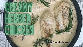 Creamy Herbed Chicken  Healthy LowCarb Chicken [upl. by Lange]