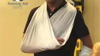 First Aid Tutorial How to correctly sling an arm  Training Aid Australia Sydney [upl. by Bodrogi]