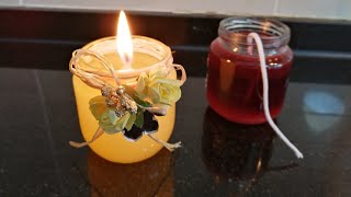 ESKI MUMLARLA YENI MUM YAPIMI MAKING CANDLE  ESKI MUMLARI DEGERLENDIRELIM  DIY MUM SÜSLEME [upl. by Sahcnip346]