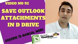 Learn Excel  Video 92 VBA How to Save Email Attachments on Desktop [upl. by Cita]