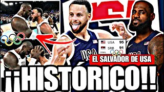 😱 PARTIDO HISTÓRICO 🚨TEAM USA vs SERBIA 🔥 STEPH CURRY SALVA AL TEAM USA  LEBRON  JOKIC KD [upl. by Enotna788]